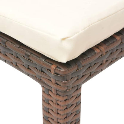 Brown PE Rattan Sunlounger 23.6x76.8x8.7 in, Adjustable Backrest Outdoor Chaise Lounge Chair, Powder-Coated Steel Frame, Comfy Cushion for Patio Pool Garden and Balcony