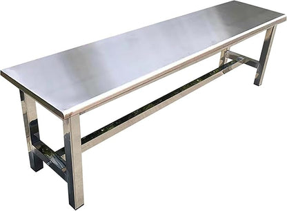 Outdoor Benches Weatherproof Stainless Steel Porch Chair Metal Garden Bench Backless for Park, Shopping Mall, Residential Area, School, Workshop(120x35x45cm/47.2x13.8x17.7in)