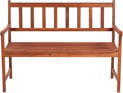 Patio Bench,Bench with Back,Porch Bench,Yard Bench,Park Bench, with Cushion,for The Front Porch,Deck,Balcony,Backyard,Outdoor,Garden, Lawn,Path, 47.2" Solid Acacia Wood
