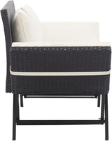 Patio Bench with Cushions, Outdoor Sunbed, Cushion Cover Removable, Garden Bench, Easy to Clean for Patio, Garden, Patio - Photo 4