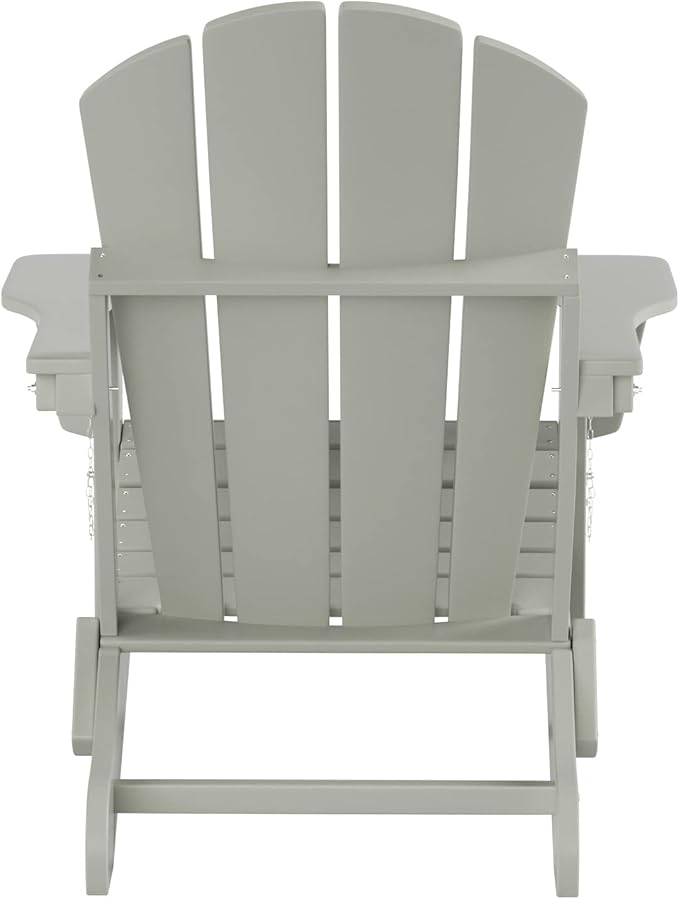 WO Home Furniture Adirondack Chairs Table Set of 3 PCS Outdoor Folding Chairs Coffee Table Weather/UV Resistant for Lawn - Photo 6