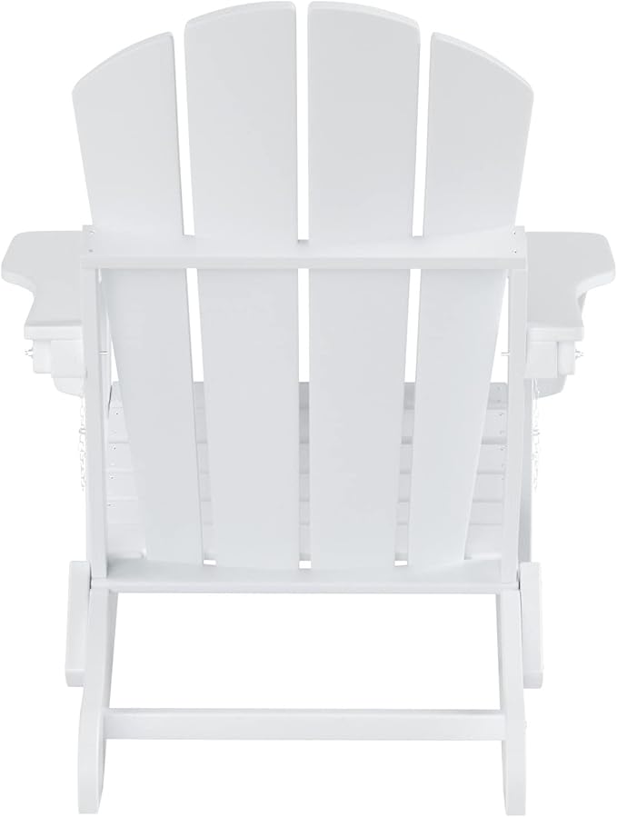WO Home Furniture Adirondack Chairs Table Set of 3 PCS Outdoor Folding Chairs Coffee Table Weather/UV Resistant for Lawn - Photo 5