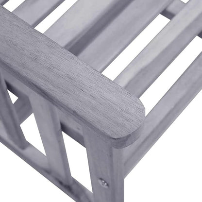 Grey and Beige Solid Acacia Wood Garden Chair with Tea Table, Polyester Cushions, Outdoor Bistro Set for Two, Rustic Patio Furniture with Durable Weather-Resistant Design