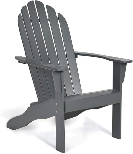 Giantex Adirondack Chair Acacia Wood Outdoor Chairs with 350 lbs Weight Capacity, Weather Resistant Lounge Armchair for Yard, Patio, Garden, Poolside, Balcony, Deck Fire Pit Chairs, Gray