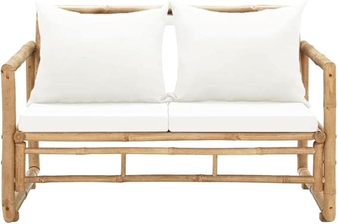 2 Seater Patio Sofa with Cushions, Outdoor Bench, Bench with armrests, Garden Furniture Bench - Photo 3