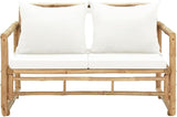 2 Seater Patio Sofa with Cushions, Outdoor Bench, Bench with armrests, Garden Furniture Bench - Photo 3