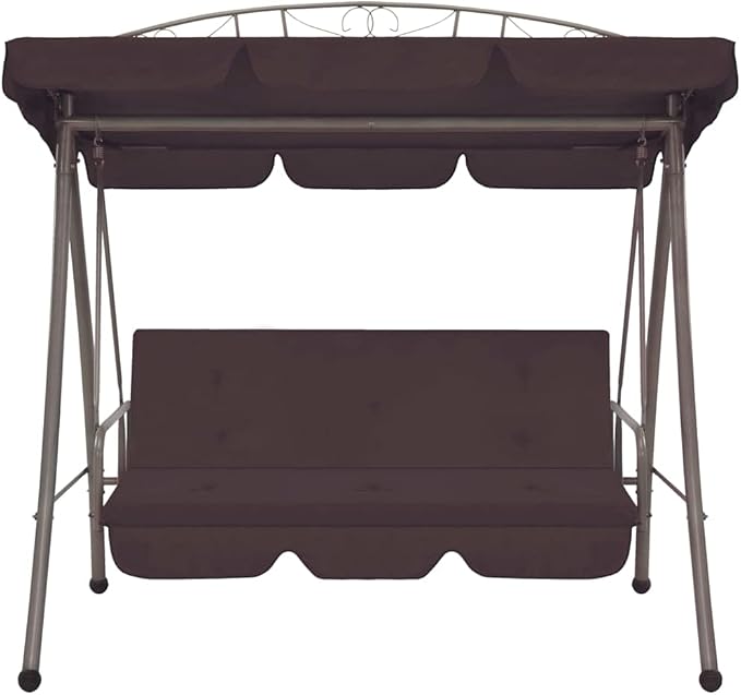 Outdoor Furniture,Accommodating 2 People,with Armrests,Outdoor Swing Bench,Sturdy Metal Frame,for Poolside,Yard,Garden,Deck,Convertible Swing Bench with Canopy Coffee