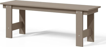 WestinTrends Ashore Outdoor HDPE 48" Modern Backless Patio Bench, Weathered Wood