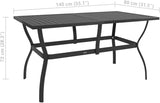 Outdoor Small Table Patio Furniture Outside Table Patio Side Tables Patio Table Anthracite 55.1"x31.5"x28.3" Steel - Photo 2