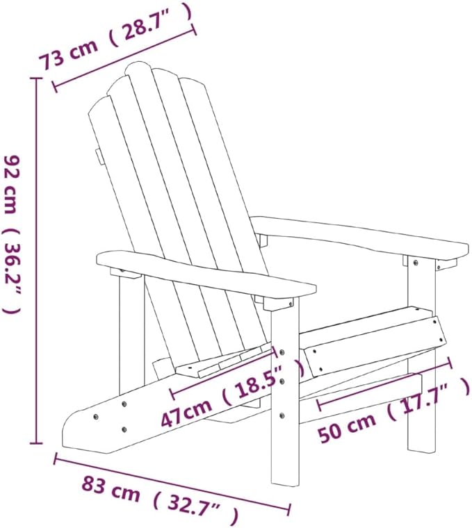 White HDPE Adirondack Garden Chairs Set of 2, High-Density Polyethylene Outdoor Patio Furniture with Classic Design - Photo 2