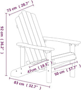 White HDPE Adirondack Garden Chairs Set of 2, High-Density Polyethylene Outdoor Patio Furniture with Classic Design - Photo 2