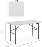 Best Choice Products 4ft Plastic Folding Table, Indoor Outdoor Heavy Duty Portable w/Handle, Lock for Picnic, Party - Photo 2