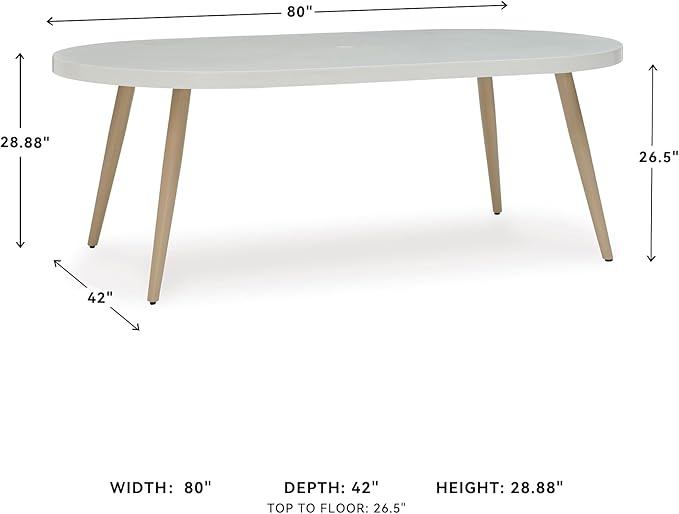 Signature Design by Ashley Seton Creek Casual Aluminum Outdoor Dining Table with Umbrella Hole and Cover Cap - Photo 3