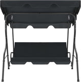 3-Person Garden Swing Bench, Outdoor Patio Porch Swing Chair with Adjustable Canopy, Durable Powder-Coated Steel Frame - Photo 2