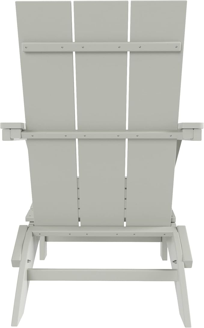 WO Home Furniture HDPE Adirondack Chair Folding Poly Lumber All Weather UV/Fade Resistant Heavy Duty for Patio, Backyard, Balcony, Garden, Lawn (Sand)…