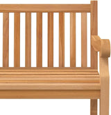 Heavy Duty Solid Teak Wood Garden Bench Light Brown Vintage Style Outdoor Seating for Patio and Garden Weather - Photo 7