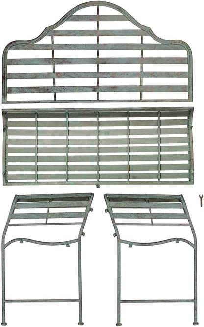 Cape Craftsmen Evergreen Weatherproof Outdoor Bench | Chippendale Style | Holds Up to 500 lbs | Furniture for Lawn Garden Patio Porch Park Deck | Steel | Green