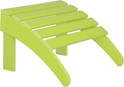 WestinTrends Malibu Outdoor Lounge Chair Set, 4-Pieces Adirondack Chair Set of 2 with Ottoman, All Weather Poly Lumber Patio Lawn Folding Chair for Outside Pool Beach, Lime