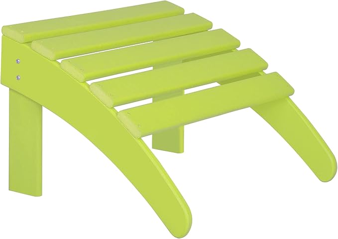WO Home Furniture Adirondack Ottoman Outdoor Patio Footrest 13.5" Inch Folding Footstool for Outdoor Adirondack Chair (Bright Lime Green)