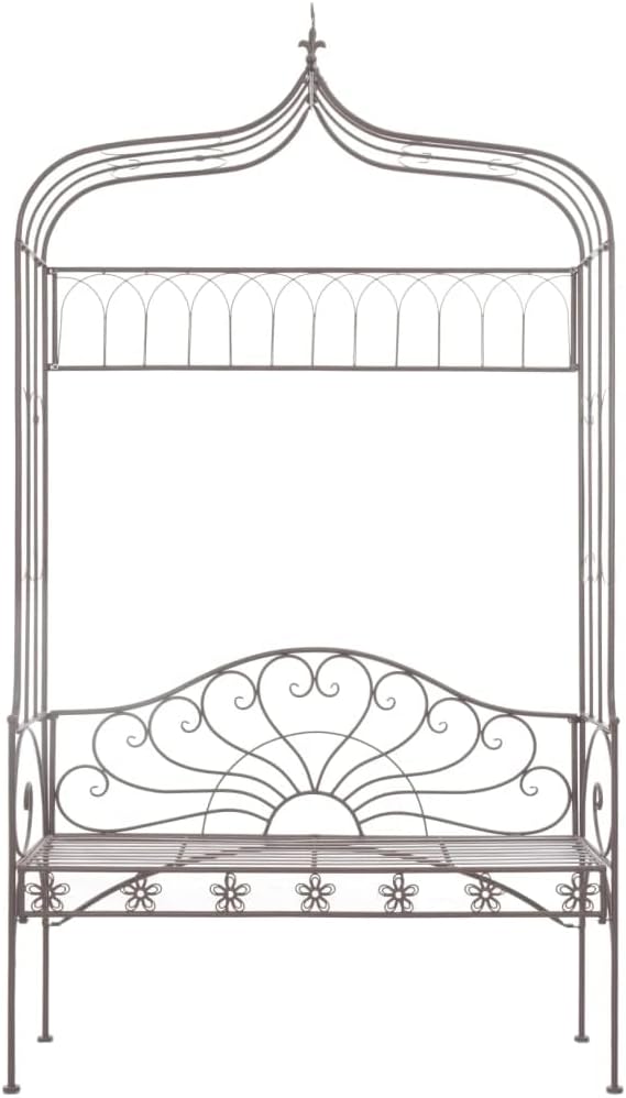 vidaXL Patio Bench Garden Outdoor Balcony Terrace Outside Backyard Yard Porch Home Furniture Seat Lounge Seating 48" Iron Antique White