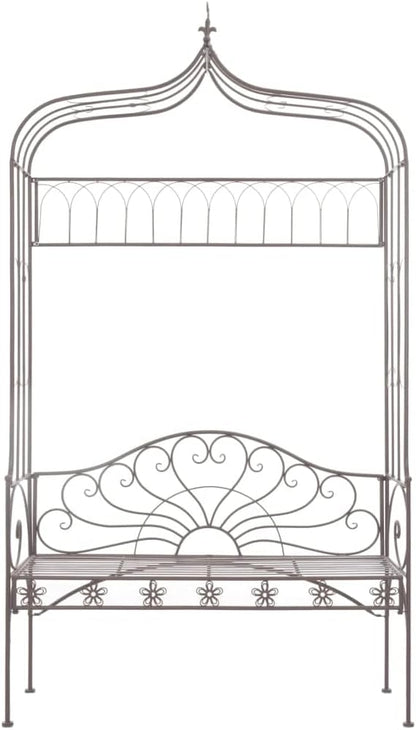 vidaXL Patio Bench Garden Outdoor Balcony Terrace Outside Backyard Yard Porch Home Furniture Seat Lounge Seating 48" Iron Antique White