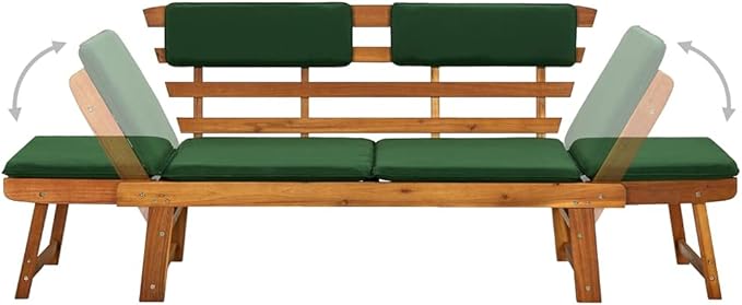 (Fast Shipments) Outdoor Patio Bench Long Rectangular Wooden Dining Picnic Furniture Benches for Backyard, Garden, Lawn - Photo 8