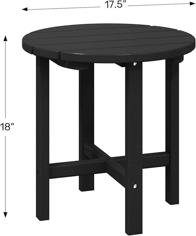 WestinTrends Dylan Adirondack Round Outdoor Side Table, Red - Photo 3