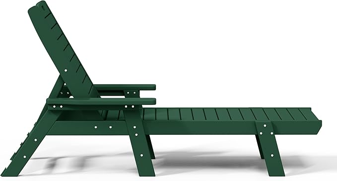 WO WESTIN OUTDOOR HDPE Laguna Poly Reclining Chaise Lounge, Dark Green