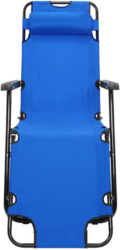 Outdoor Folding Chaise Lounge Chair, Patio Sun Lounger Reclining Beach Chair Sun Patio Pool Lawn Recliner Chair