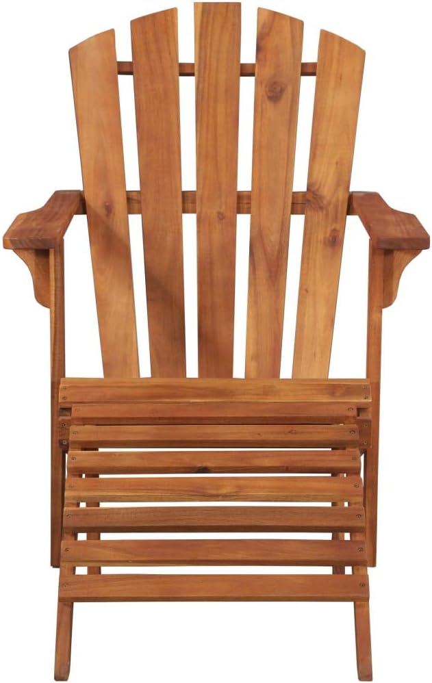 Chaise Lounge Chair Outdoor Furniture Patio Adirondack Chair with Footrest Solid Acacia WoodDesigned for Patio, Garden - Photo 2