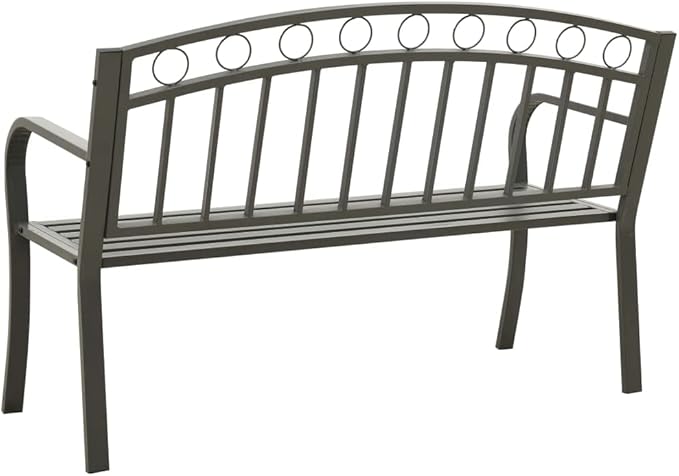Patio Bench Garden Bench Outdoor Bench for Outdoors Porch Entryway Furniture for Yard 49.2" Steel Gray