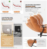 Padded Zero Gravity Chair Oversized Patio Recliner Chair Adjustable Headrest Lounge Chairs Chairs with Adjustable - Photo 5