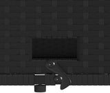 vidaXL 2 Seater Patio Sofa with Cushions Black Poly Rattan and Acacia Wood Removable Covers Adjustable Multifunctional - Photo 9