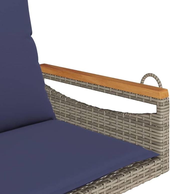 Patio Swing Bench Gray 4-Piece Set with Comfy Cushions for Outdoor Relaxation and Lounging on Your Balcony or Garden - Photo 7
