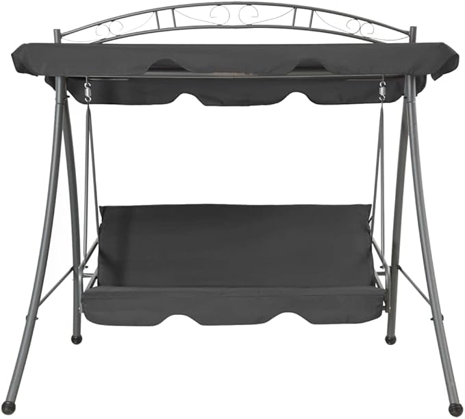 Outdoor Convertible Swing Bench with Adjustable Canopy, 2-Person Porch Swing Bed - Photo 2