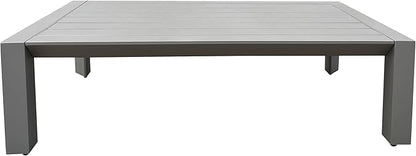 SAFAVIEH Couture Outdoor Patio Furniture Collection - Donaldo Rectangular Coffee Table, Dark Grey Aluminum Frame with Slatted Top (CPT4012A)