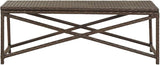 Outdoor Garden Bench 47.2 in Brown Polyethylene Rattan Seating Bench with Powder-Coated Steel Frame for Patio Porch - Photo 3