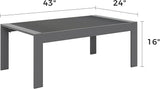 Solaste Aluminum Outdoor Coffee Table, All-Weather Rectangle Metal Patio Coffee Table Furniture for Balcony, Garden - Photo 2