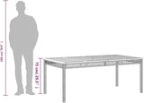 Outdoor Dining Table, 71 Inch Rectangular Patio Table with Synthetic Poly Rattan and Sturdy Frame - Photo 9