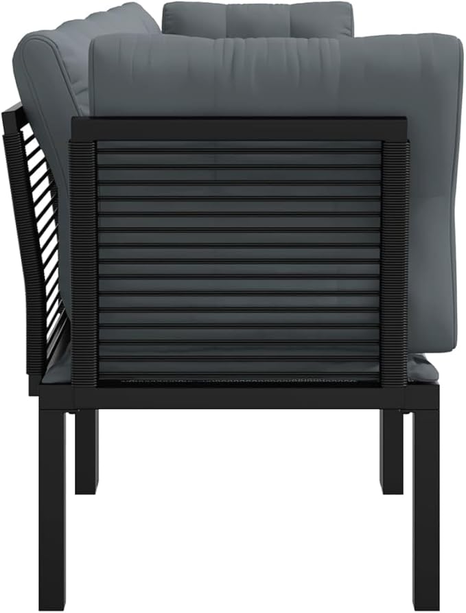 4-Piece Garden Lounge Set, Modular Outdoor Patio Furniture with Weather-Resistant Synthetic Poly Rattan - Photo 4