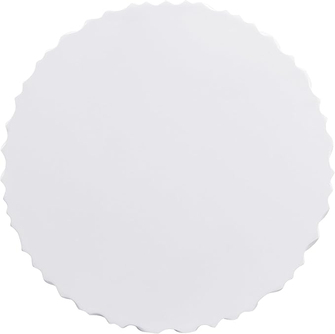 Christopher Knight Home Polaris Modern Outdoor Fluted Coffee Table, Round MGO Patio Center Table, Lightweight Concrete Coffee Table, Sofa End Table, Accent Table for Garden Balcony Poolside, White