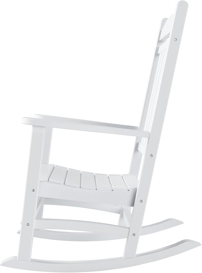 WestinTrends Malibu 3-Piece Set Outdoor/Patio Rocking Chairs (2 Seater), White