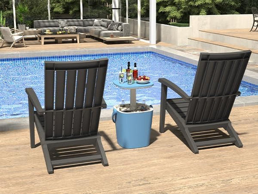 NUNU LAB Outdoor Adirondack Chair, HDPE Plastic Patio Chairs for All Weather,Modern Fire Pit Chair, Outdoor Lawn Chairs for Deck, Porch, Backyard, Garden Adirondack Chairs