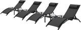 AthLike 3 pcs Poolchairs Patio Chaise Lounge Set with Headrest - Photo 1