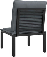 Modern Garden Chair with Black Frame and Dark Grey Cushions, 4-Piece Set for Outdoor Patio and Balcony - Photo 5