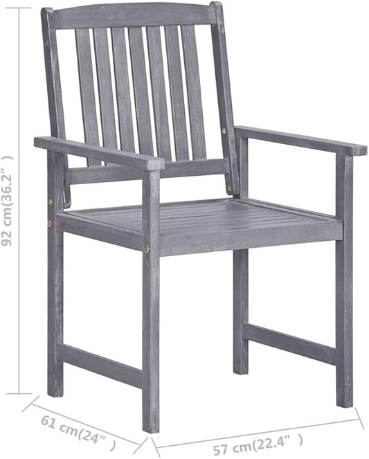 Outdoor Rocking Chairs,Camping Chairs Rocking,Outside Furniture,Balcony Furniture Set,Patio Chairs 4 pcs Solid Acacia Wood Gray