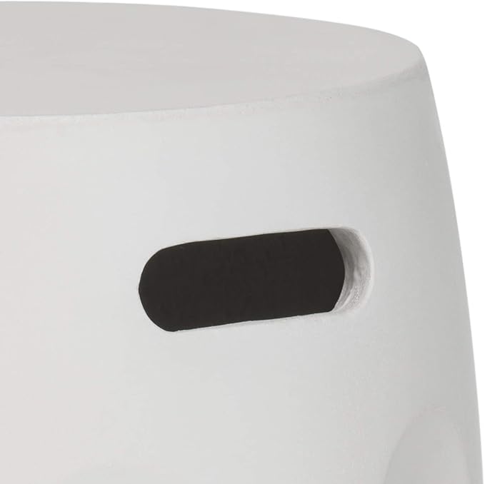 Safavieh Outdoor Collection Zuri Modern Concrete Ivory Round 17.7-inch Accent Table - Photo 5
