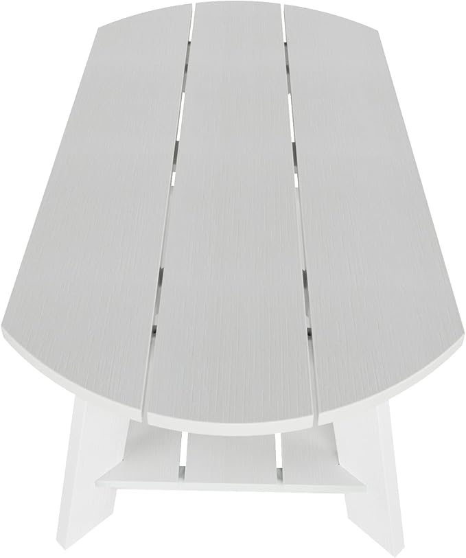 WestinTrends Tuscany Outdoor Coffee Table, All Weather HIPS 2 Tier Patio Adirondack Coffee Table, White