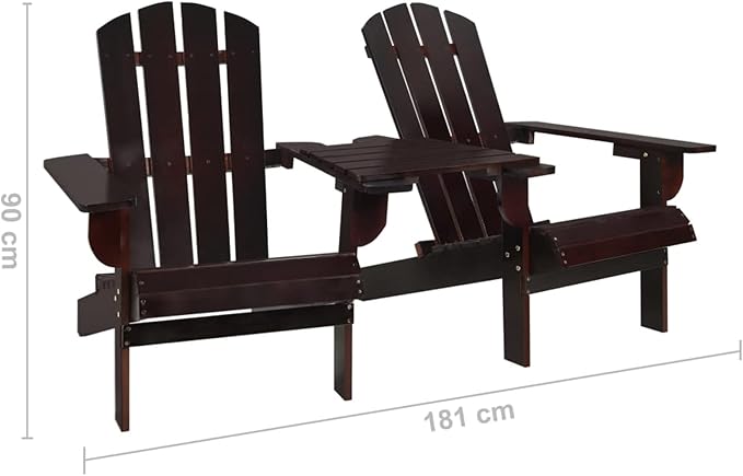 Adirondack Chairs with Tea Table Adirondack Chair Brown Garden Chair Wood Recliner Chair Adirondack Garden Chair Deck Chair Balcony Chair Garden Lounger Solid Wood Fir