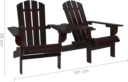 Adirondack Chairs with Tea Table Adirondack Chair Brown Garden Chair Wood Recliner Chair Adirondack Garden Chair Deck Chair Balcony Chair Garden Lounger Solid Wood Fir